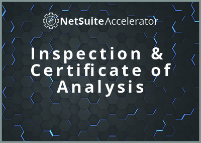 Inspection & Certificate of Analysis