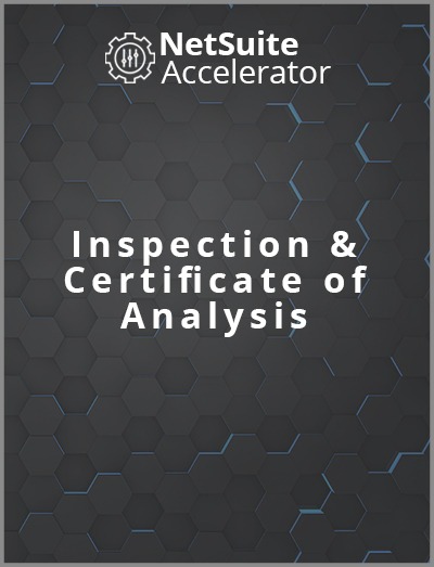 Inspection & Certificate of Analysis for netsuite erp software