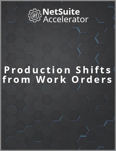 This solution allows custom production shifts from work orders depending on work calendar, number of shifts in netsuite